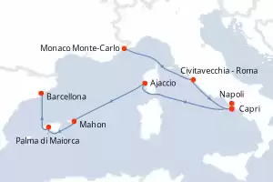 Crociera Mediterraneo da Monaco Monte-Carlo, le 07/06/2027 di 4520 ...