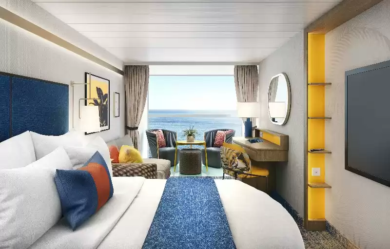 Cabina spaziosa Infinite con balcone con vista sull'oceano