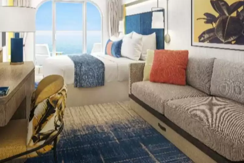 Cabina con vista sul mare e ampio balcone