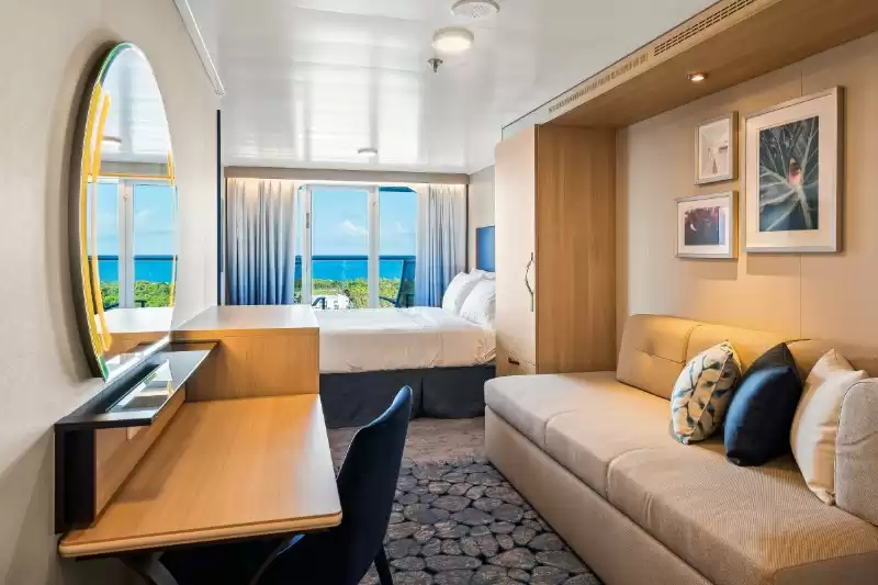 Cabina con vista sul mare e balcone